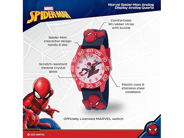 Marvel Spider-Man Kids' Plastic Strap Watch