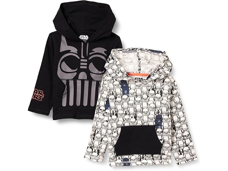 Amazon Essentials Disney Marvel Star Wars Toddler Boys Lightweight Hooded Long Sleeve Shirts