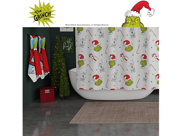 Franco Grinch Holiday Christmas Shower Curtain