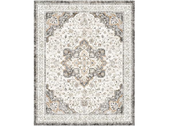 Marsail 8x10 Washable Area Rug, Soft &