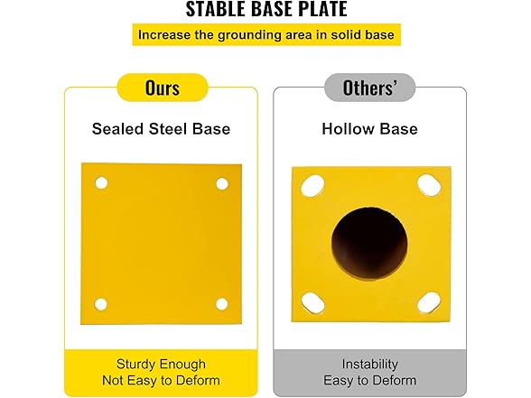 VEVOR Safety Bollard 48"x4.5" Safety Barrier Bollard 4-1/2" OD 48" Hei