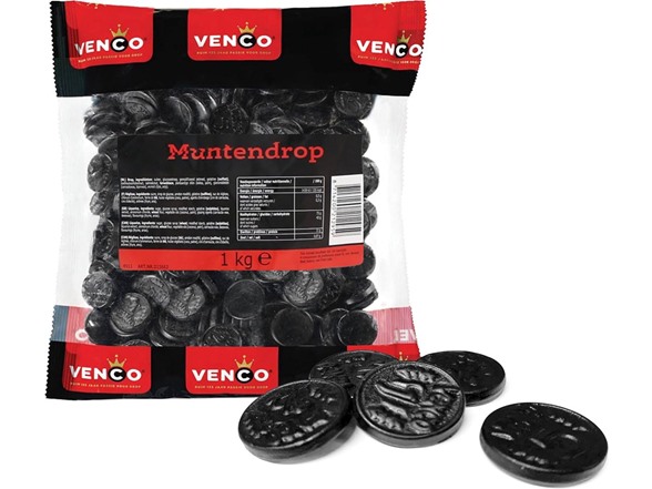 Venco - Coin Shaped Black licorice - 1Kg