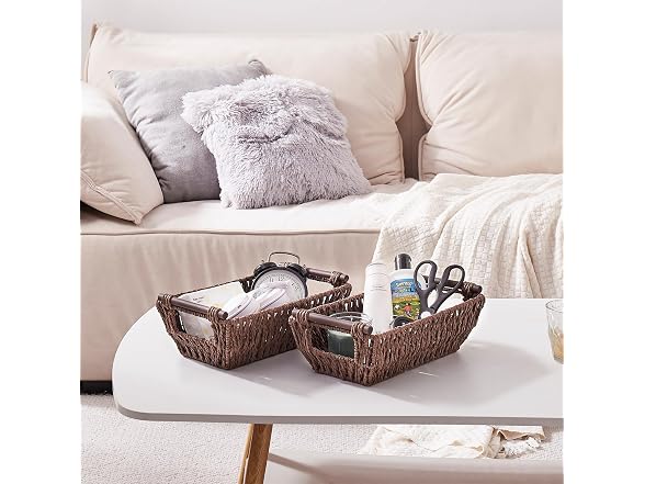 OIAHOMY Wicker Storage Baskets 2Pk