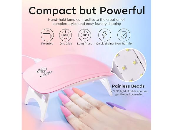 Poly Gel Nail Kit 60pcs, 6 colors pastel