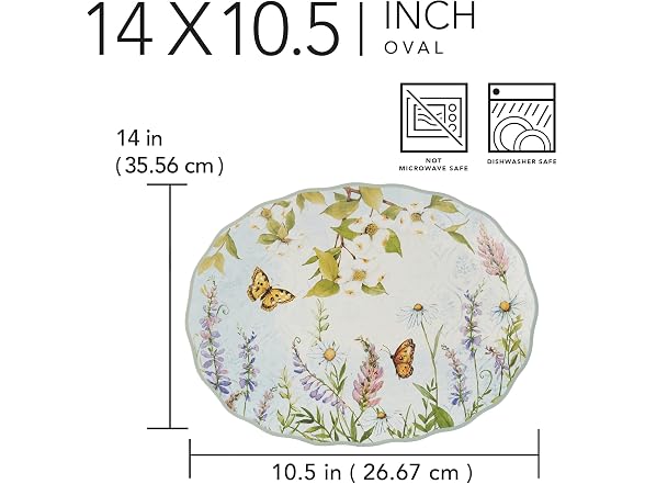 Easter Meadow 14x10.5-Inch Oval Serving Platter