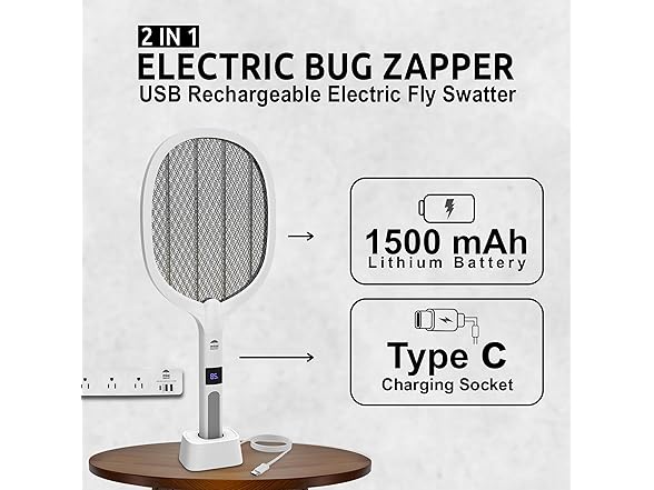 WBM Bug Zapper Lamp & Racket USB
