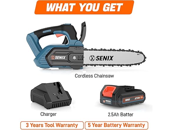1.2 HP 10" SENIX Cordeless Chainsaw 