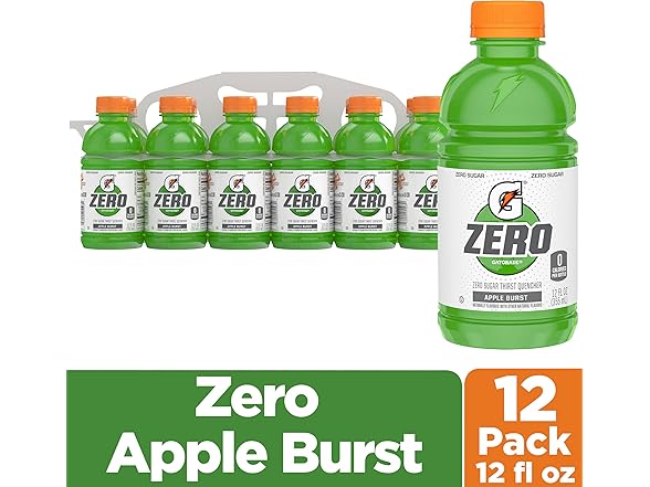 12PK Gatorade Zero Sugar Apple Burst 12oz