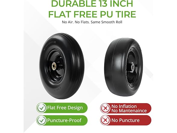 13-Inch Flat-Free PU Tire, 2-Pack - Gallery 3