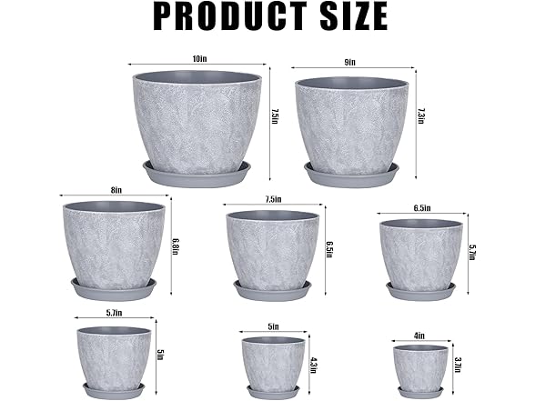 lokeisna Set of 8 Plastic Planter