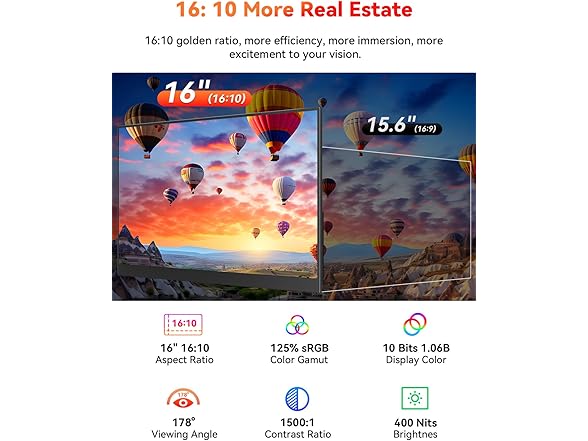 16" 2.5K Wireless Portable Monitor Battery-Powered