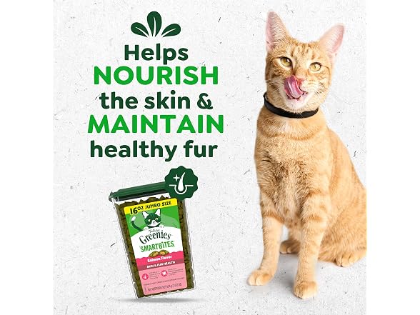 Greenies Cat Treats, Feline Smartbites, Skin & Fur Health