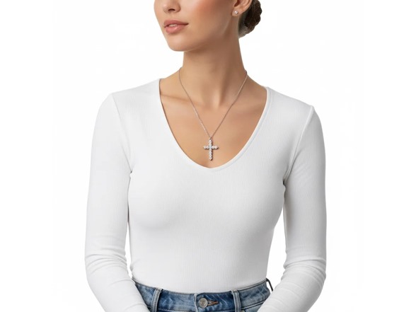 Moissanite Diamond Cross Necklace