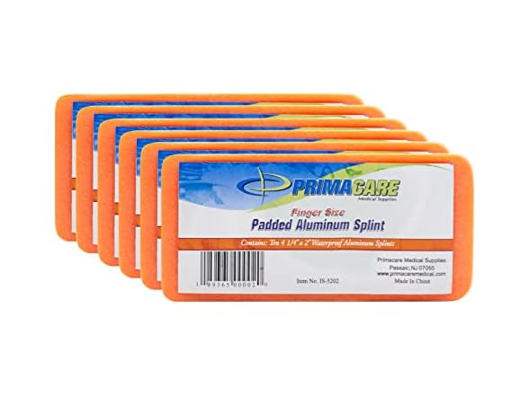 Primacare IS-5202 (Pack of 10) Padded Aluminum Finger Splints