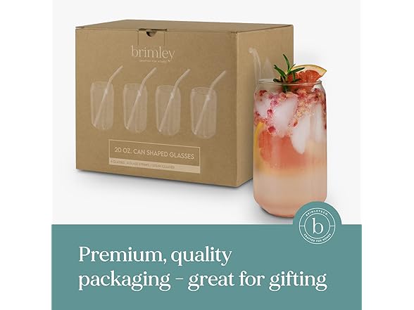 Can Shaped Beer Glasses 20oz Set of 4