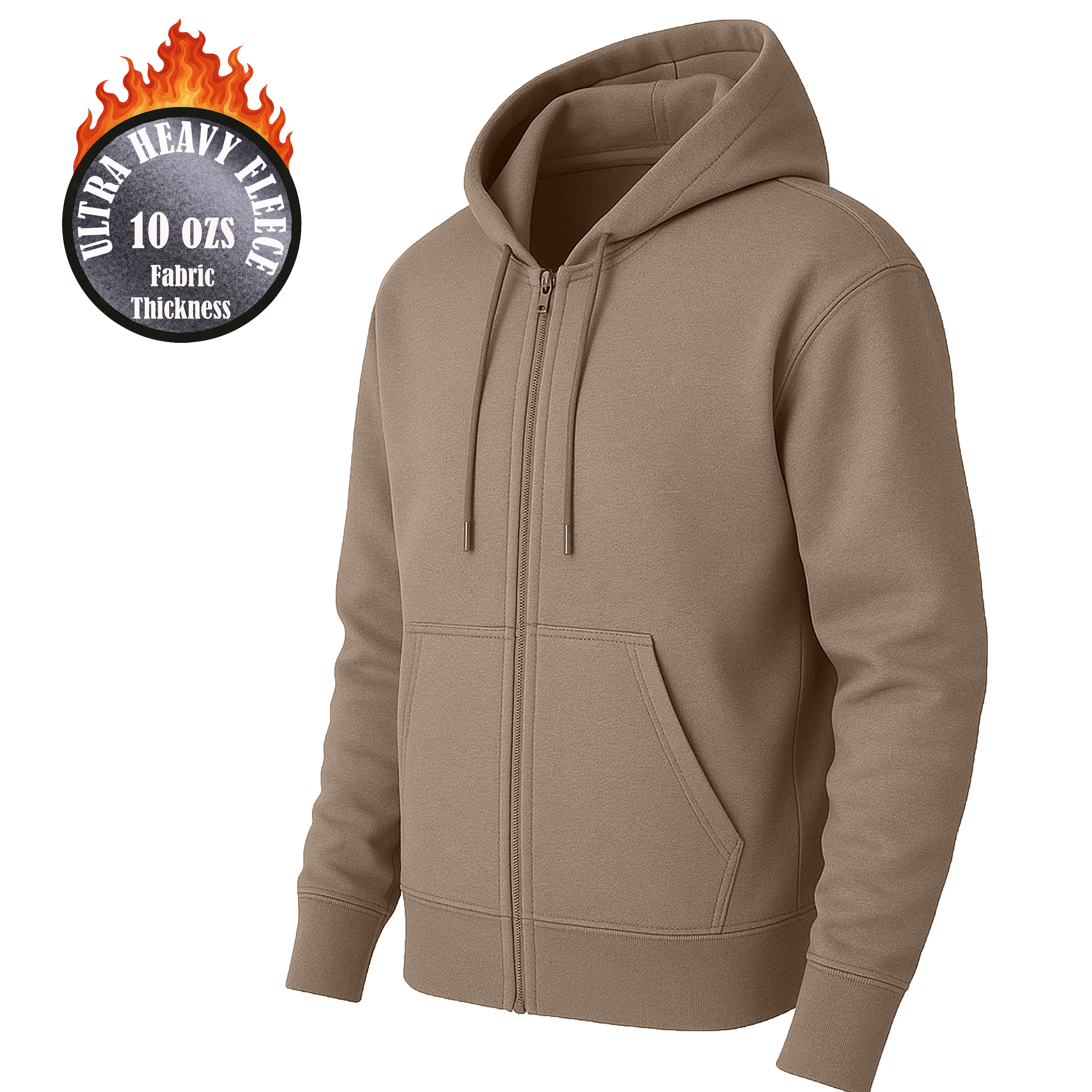 Mens Heavyweight Fleece-Lined Full Zip Hoodie - Gallery 17