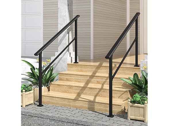 LOVMOR 2 Pack 5 Step Hand Rails for Outdoor Steps
