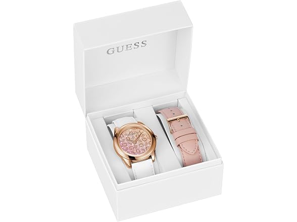 GUESS Women's 40mm Watch Multi Leather Rose Gold