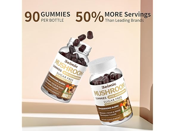 BEIMIC Mushroom Gummies w/Lions Mane, 120ct