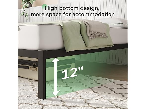 Novilla King Size Bed Frame, Metal Platf