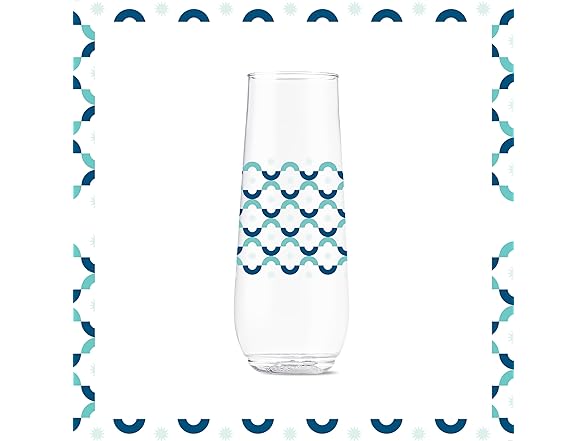 TOSSWARE 9oz Christmas Plastic Flute 6Pk