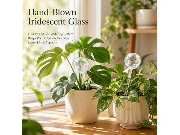 szoszo GAR-23 2-Pack Glass Self Watering Globes