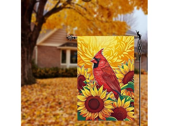 Fall Cardinal Garden Flag 12
