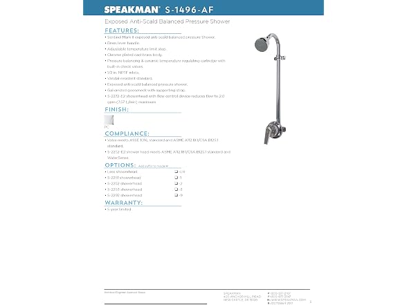 Speakman S-1496-AF Sentinel Mark II Shower
