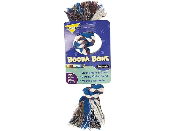 Petmate Booda Two Knot Rope Bone, Multicolored