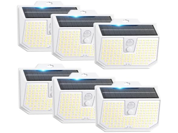 6-Pack Solar Lights Outdoor Motion Sensor, Solar Security Lights