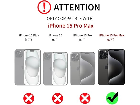 LAMEEKU iPhone 15 Pro Max Wallet Case
