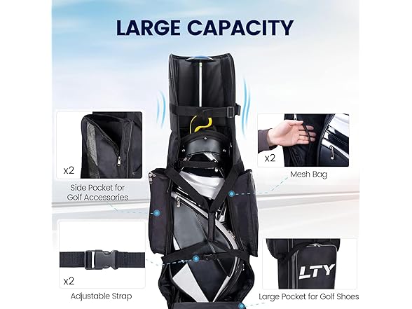 LTY Padded Golf Bags Airlines with Wheels
