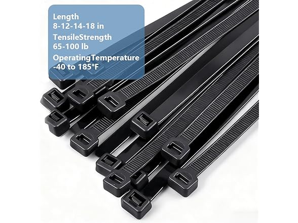 YSHFNUHSJ 400 Pack Black Zip Ties Assorted Sizes