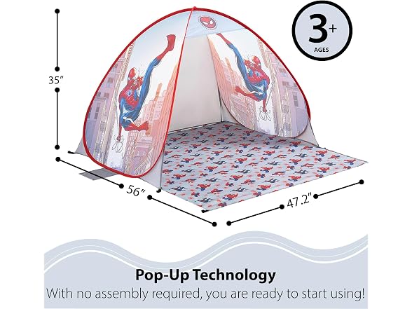 Marvel Spiderman Canopy Pop Up Tent for Kids