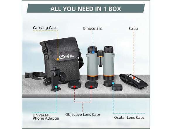Three Triping 10x42 ED Binoculars for Adults