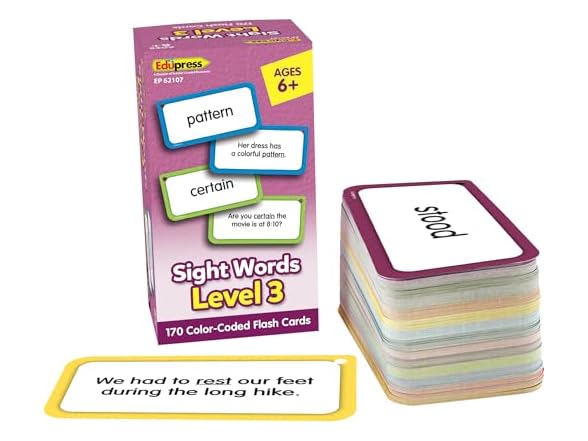 Teacher Created Resources Sight Words 3 Flash Cards