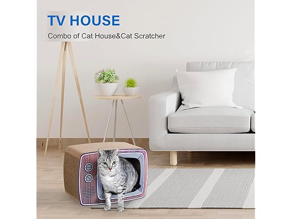 FluffyDream TV Cat Scraper - Durable Cat Leisure Bed