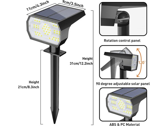 Hakol 4-pk Solar Lights Outdoor Waterproof