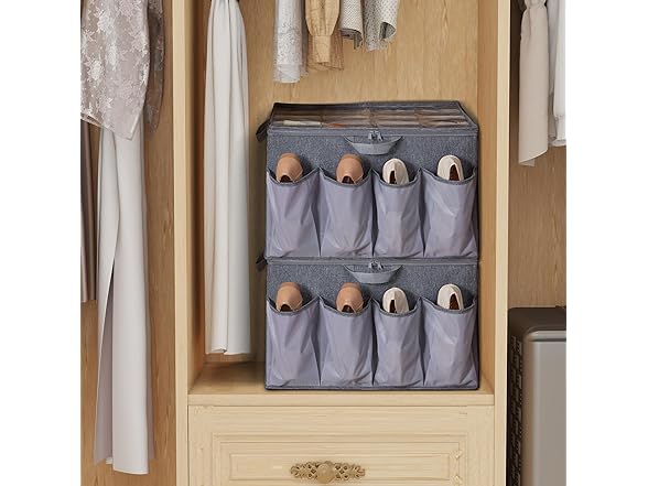STORAGEIDEAS Shoe Organizer Grey, 2 Pack