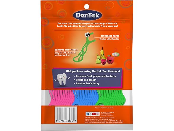 DenTek Fun Flossers Kids Floss Picks 90 Count