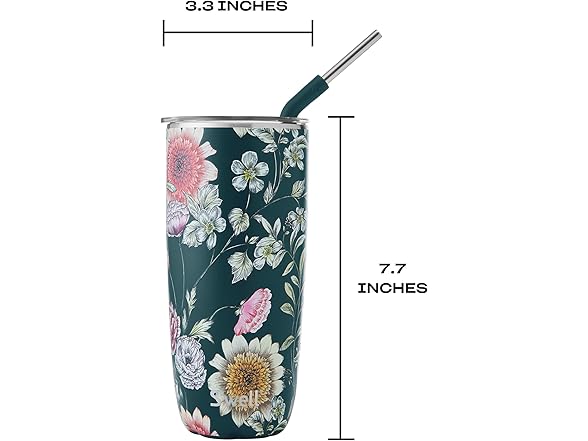 S'well Stainless Steel Tumbler with Straw and Slide-Open Lid