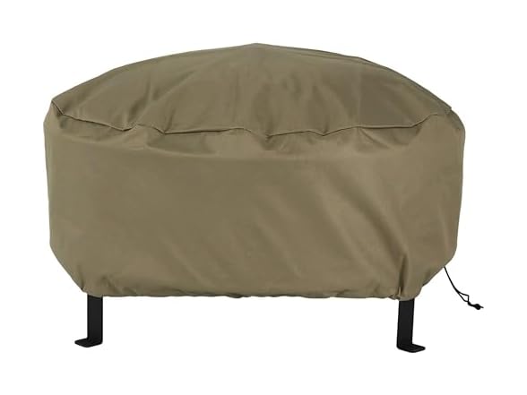 Sunnydaze Round Outdoor Fire Pit Cover, 40" Khaki
