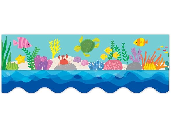CTP Waves of Blue Wavy EZ Border for Classroom Border