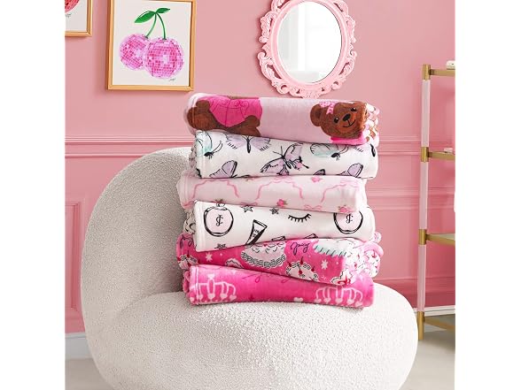 Juicy Couture Kids 50x70" Plush Throw Pink
