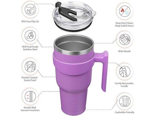 BJPKPK Tumbler With Handle 40 oz Stainless Steel