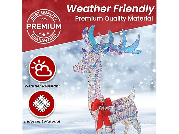 Top Treasures 3-Piece Iridescent Reindeer Family