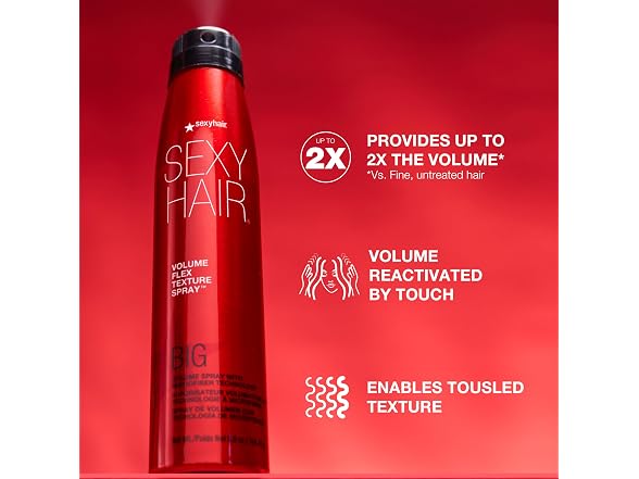 (2 Pack) Sexy Hair Big Volume Flex Texture Spray, 1.5 oz