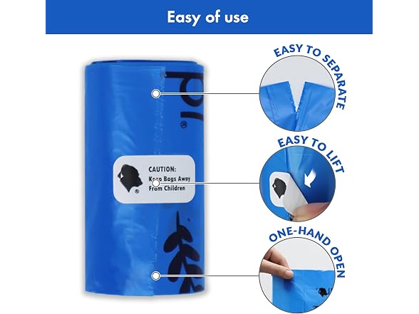 Gorilla Supply 60 Blue Pet Poop Waste Ba wit