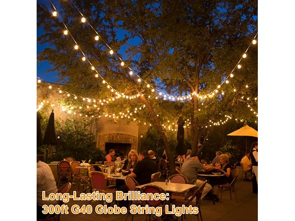 Bosceos 300FT G40 Globe String Lights