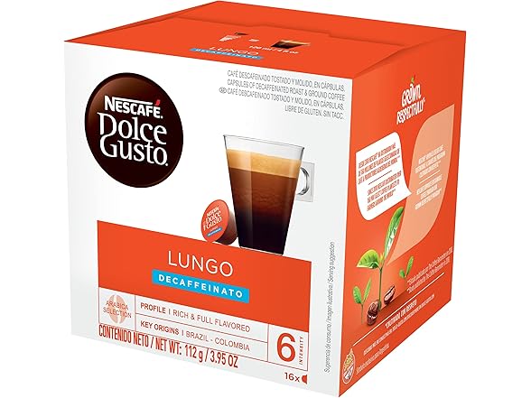 3PK Nescafe Dolce Gusto Coffee Pods, Lungo Decaf